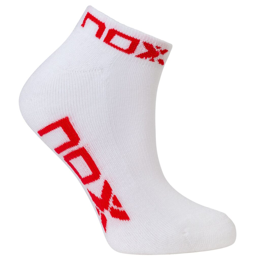 Sac 6 Pcs. Chaussettes Cheville Nox Logo Blanc Rouge Chaussettes Femme