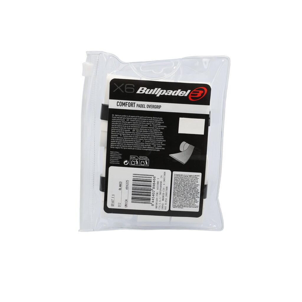 Blister 6 Uds. Overgrips Bullpadel Comfort Blanc