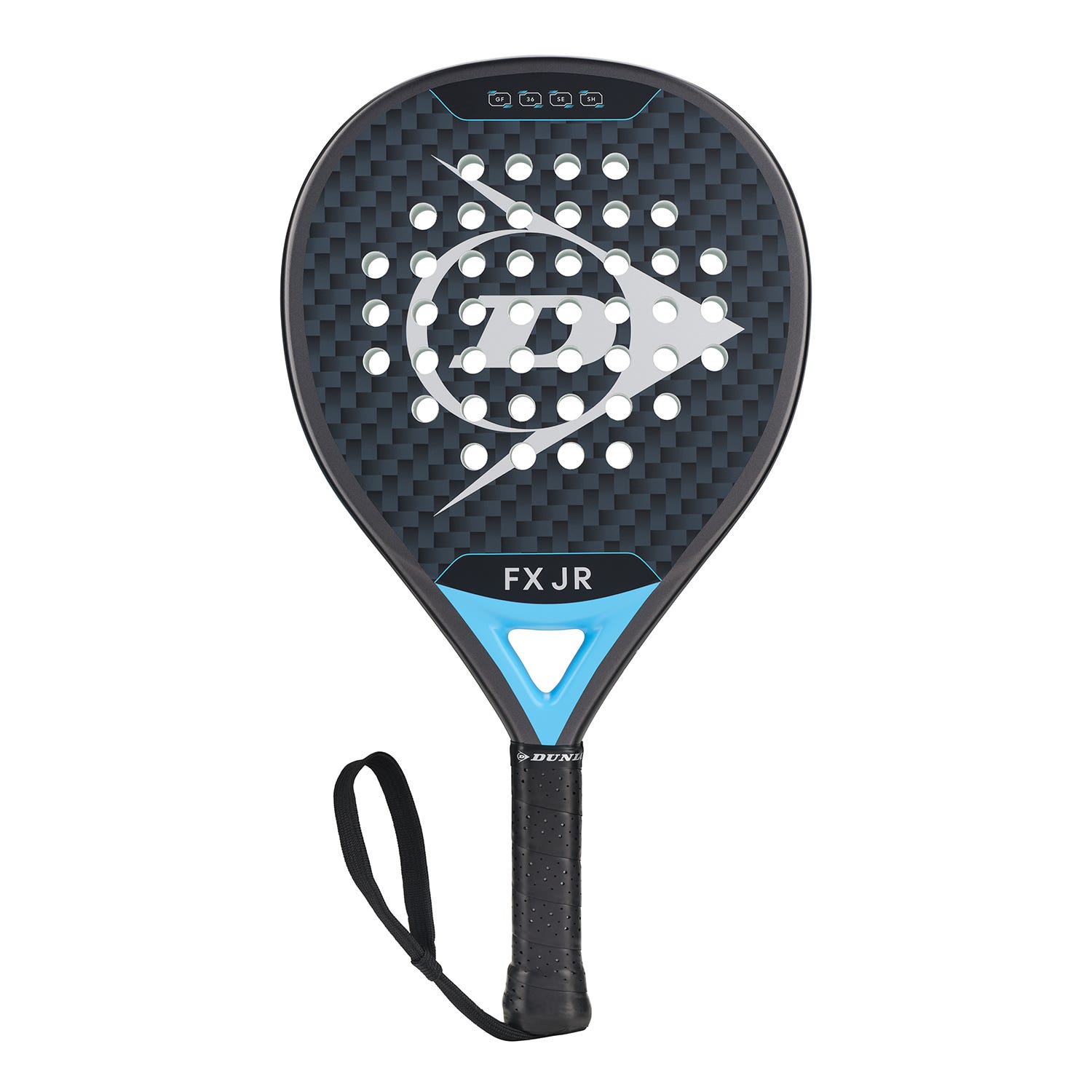 Raquette de padel Dunlop Fx Junior Gun Metal/cyan/metallic Silver