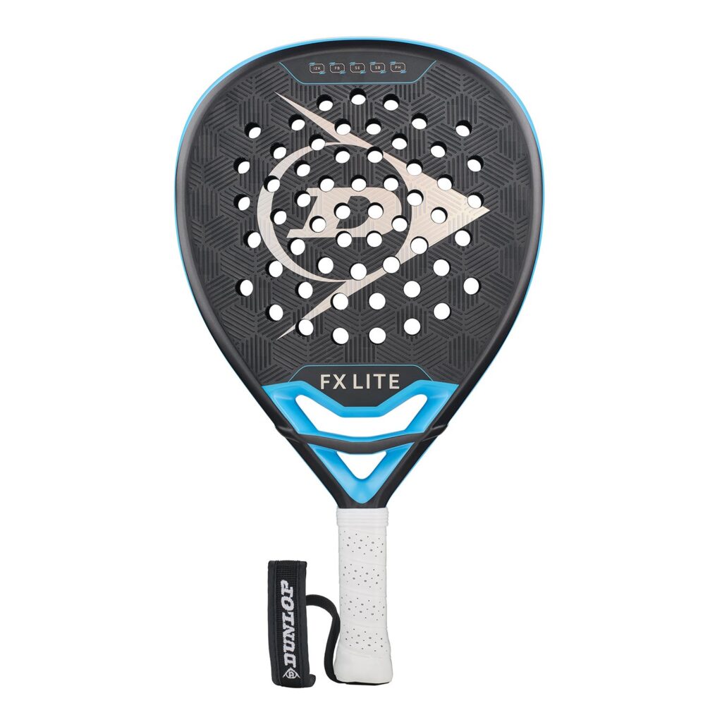 Raquette de padel Dunlop Fx Lite Gun Metal/cyan/metallic Silver