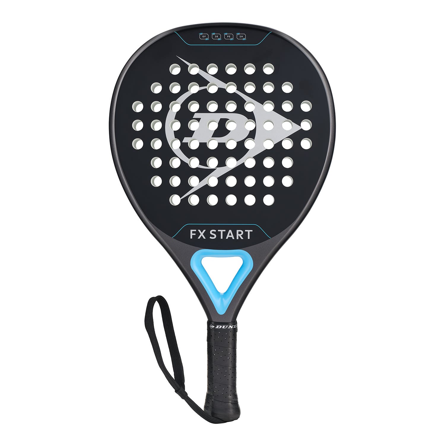 Raquette de padel Dunlop Fx Start Gun Metal/cyan/metallic Silver