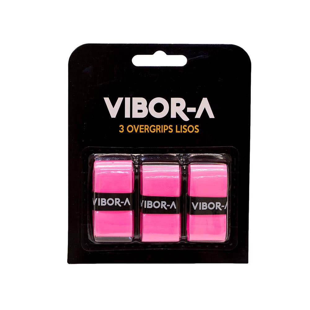 3 Overgrips Lisses Vibor-a Pro Rose Sous Blister