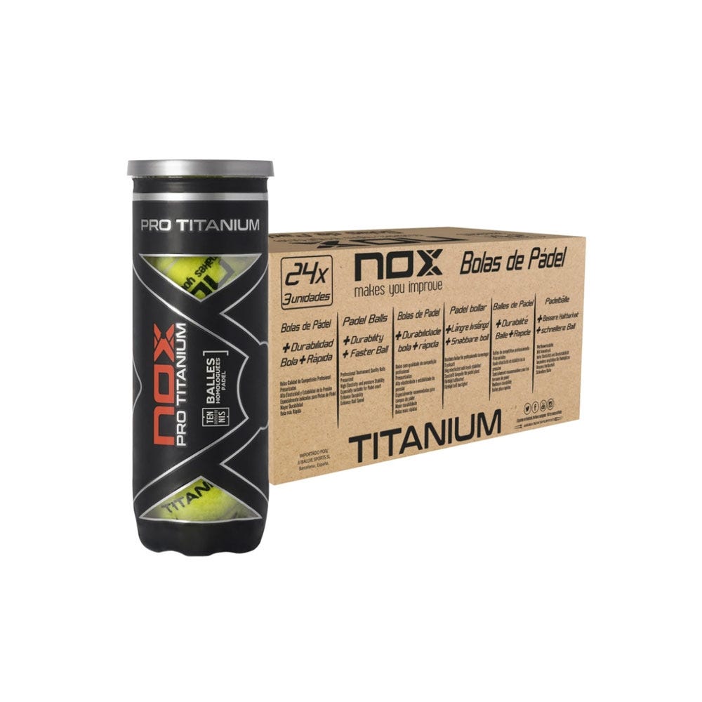 Coffret de 24 Boîtes de 3 Balles de padel Nox Pro Titanium