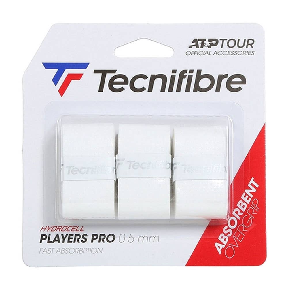 Lot de 3 Overgrips Tecnifibre Players Pro Blancs