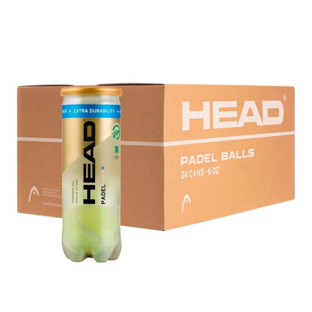 Carton de 24 Bouteilles de padel Pro S + 3 Balles Head