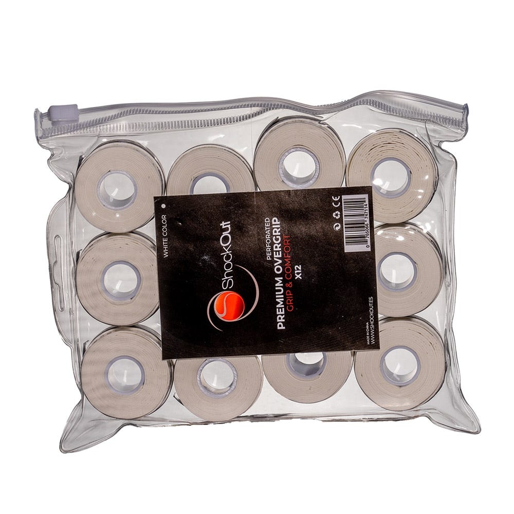 Sac Shockout X12 Overgrips Premium Blanc Perforé