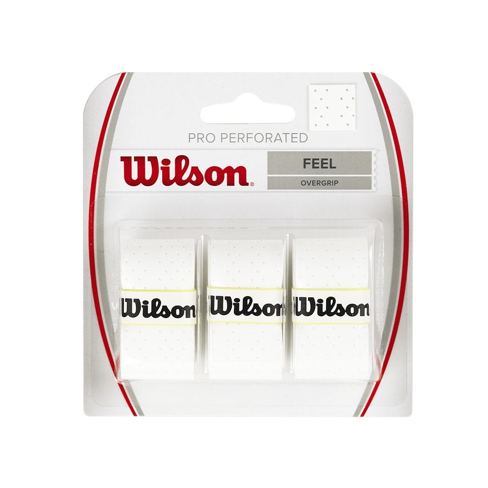 Blister 3 Pcs. Overgrips Wilson Pro Perforé Blanc