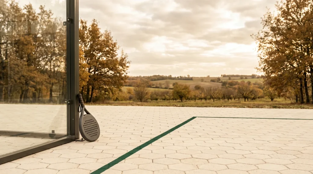 Campagne Lot-et-Garonne Marmande vergers avec court padel pastoral