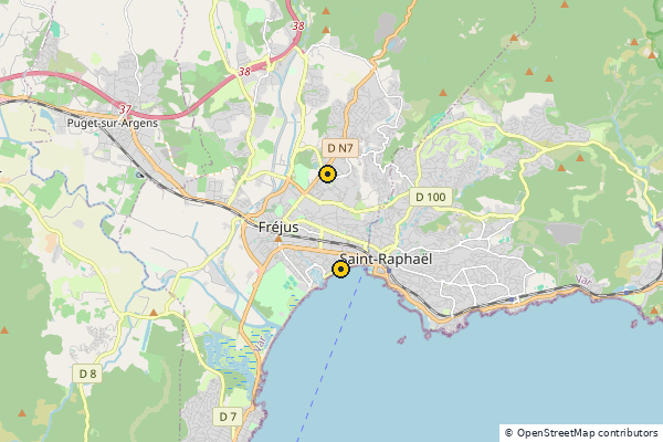Carte des clubs de padel à Frejus