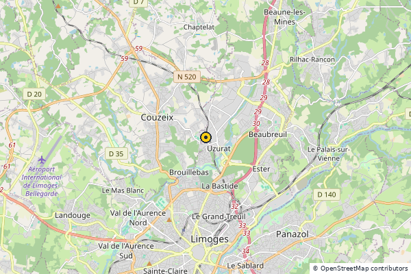Carte des clubs de padel à Limoges